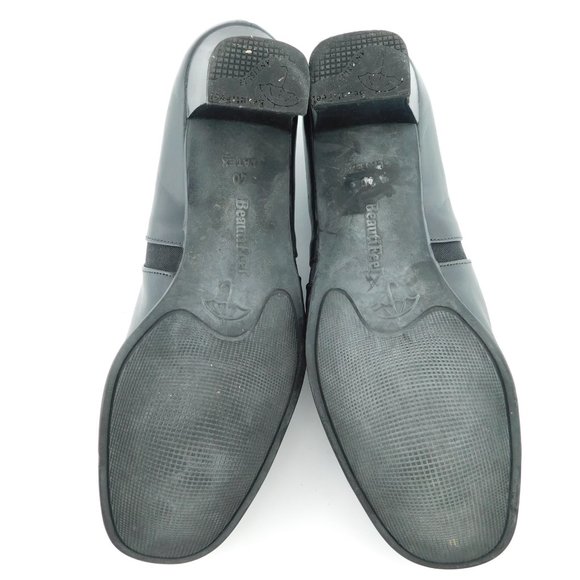 BEAUTIFEEL Black Leather Block Heel Slip-on Pumps 40 - Picture 7 of 9